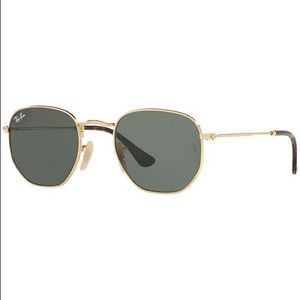 Ray Ban hexagonal polarized flat lenses sunglasses
